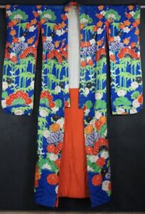 Japan Floral Kimono Wedding Dress Uchikake Hand Made 1980s Silk Hand Craft