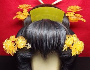 Vintage Japanese Bride Kushi Kanzashi Set Kimono Wedding Hair Ornament 1196