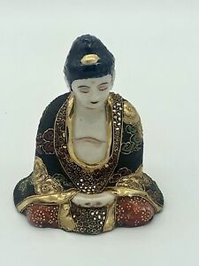 Antique Japanese Porcelain Buddha Satsuma Buda Figure Superb 3 3 4 