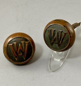 Vintage Antique Washington University Wash U Monogram Brass Bronze Doorknob