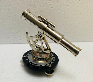Nautical Antique Finish Brass Telescope Alidade Compass Transit Surveying Theod
