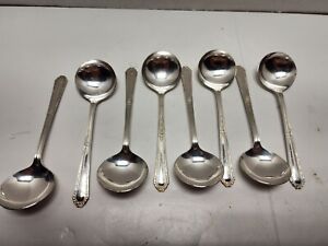 Marianne Silver Plate Spoon Set Of 8 Made In The Usa Pattern Mr11 5 Inches Long