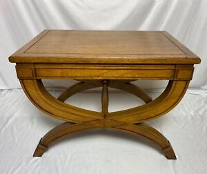 Vintage 1964 Drexel Heritage Wood Bench Seat 585 200 End Table Riser Plant Stand