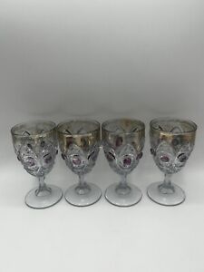 Eapg Clear U S Glass Bull S Eye Goblets Set Of 4
