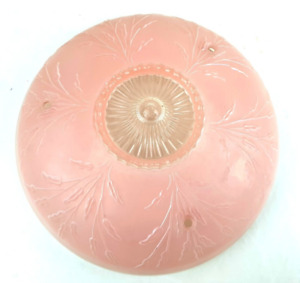 Pink Frosted Glass Ceiling Light Shade Vintage