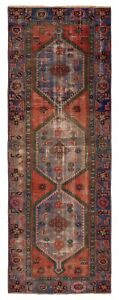 Vintage Bordered Hand Knotted Carpet 3 7 X 9 10 Traditional Wool Rug