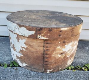 Antique Aafa Primitive Bent Wood Large Shaker Pantry Box Rustic Farmhouse Decor