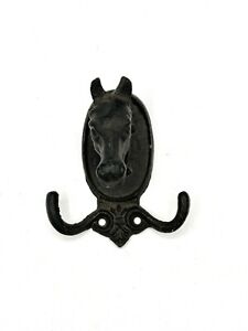 Vintage Cast Iron Horse Head Double Coat Hook