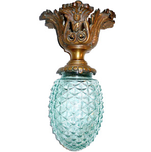 Antique French Light Fixture Heavy Gilded Bronze Pendant Ceiling Light Pineapple
