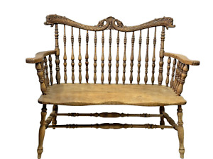 Rj Horner Style 1890s Carved Figural Dolphin Settee Project Victorian Bench