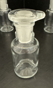 Vintage Apothecary Glass Bottle W Stopper T C W Co Usa Wheaton 3 5 Tall