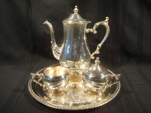 Silver Plated Footed Coffee Tea Set International Silver Four 4 Pieces 