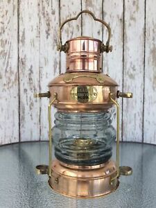 Brass Copper Anchor Oil Lamp Nautical Maritime Ship Lantern Boat Light Lamp