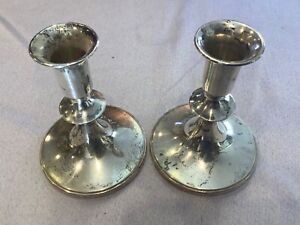 Vintage Cartier B M Sterling Silver Weighted Candlesticks No 296