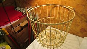 Antique Wire Egg Basket Yellow