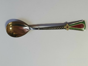Vintage Spoon Soviet Ussr 916 Silver Enamel Weight 21 51 G 