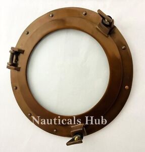 Copper Antique Porthole Transparent Glass Round Port Hole Ship Windows Gift