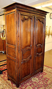 Period 18th Century Walnut Country French Armoire As Is Condition