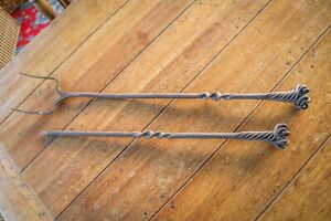Antique Victorian Fire Irons Fireplace Companion Poker Hand Forged Iron