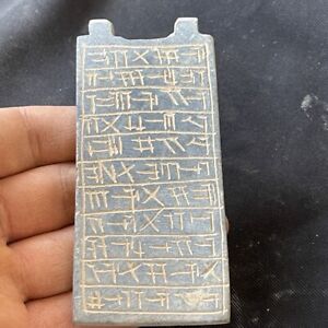 Ancient Near Eastern Old Stone Amulet Pendant With Early Form Of Writting