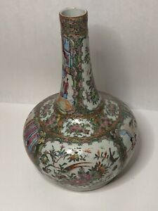 Rose Medallion Bottle Vase 13 H 8 5 W