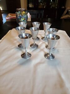 Set Of 8 Silver Goblets Wine Cups Raimond Italy Plator Silverstone Spain