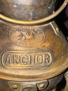 Vintage Copper Tung Woo Hong Kong Port Nautical Oil Lantern 40 Years Of Patina