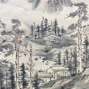 Hanging Scroll Genuine Work Ai Tao Mountain Range And Cloud Map Landscape Pain