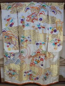 Kimono Japan Wedding Dress Uchikake Hand Made Japanese Craft 1980s 