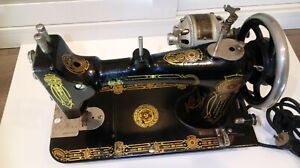 Antique Improved Eldredge Rotary Sewing Machine With National Swing Away Motor