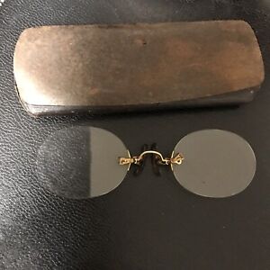Antique Edwardian Gold Filled Pince Nez Glasses Case Not Scrap