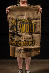 Antique Wicked Wolf Potato Sack