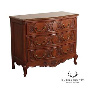 Auffray Company French Louis Xv Style Carved Fruitwood Chest Of Drawers
