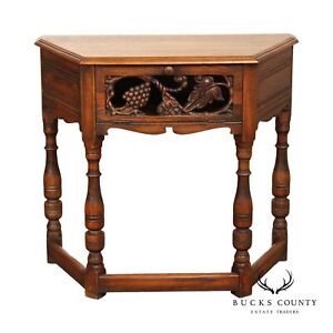 Jamestown Lounge Co Feudal Oak English Traditional Style Carved Console Table