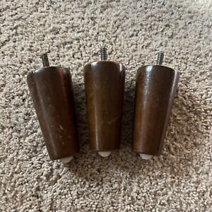 Set Of 3 Mcm Mid Century Modern 4 Inch Tapered Wooden Furniture Legs Lot 3