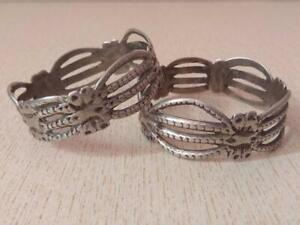 Pair Of Antique Silver Berber Bracelet From Morocco