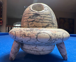 Ojuelos Jalisco Alien Carved Stone Authentic Aztlan Artifact Ufo With Alien