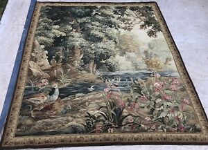 Antique 19th C French Aubusson Hand Wovan Wall Hanging Tapestry 165 X 192 Cm