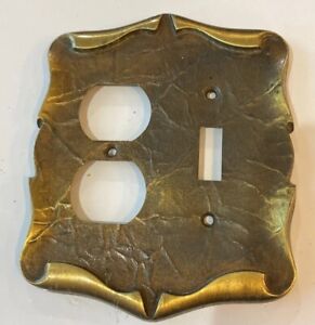 Vintage Amerock Carriage House Brass Outlet Light Switch Plate Retro Mcm Decor