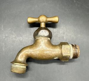 Antique Vintage Brass Water Spigot Faucet Hose Farm Garden