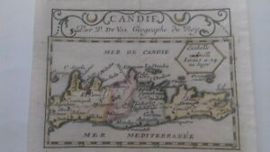C 1670 A D Kphth Crete Candia By Pierre Du Val Original Genuine Antique Engra
