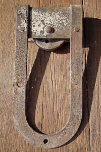 Antique Horseshoe Barn Door Roller Wrought Iron