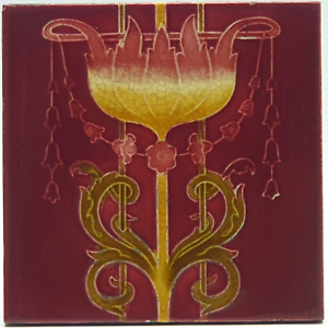 Art Nouveau Fireplace Majolica Tile Floral Design T R Boote 1906