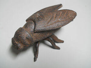 3 Cast Iron Garden Bugs Large Horse Fly Flower Insects Plants Statue Flies