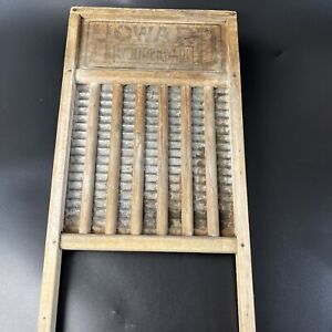 Vintage Howard Woodenware Silver Queen Washboard Country Farmhouse Decor 12x23 