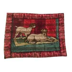 Chase Blanket Antique Vintage 1880s Dogs With Glass Eyes 60x45 Buggy Stagecoach