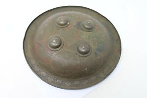 Antique Old Bronze Floral Mughal Parsian Islamic Dhal Battle Shield Armor Nh6591