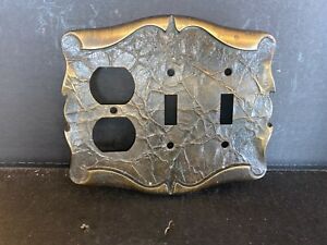 Vintage Amerock Carriage House Toggle 2 Gang Switch Duplex Outlet Cover Plate