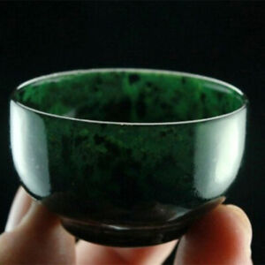 Tibetan Jade Medicine King Stone Ink Jade Tea Cup Green Jade Magnetic Wine Cup