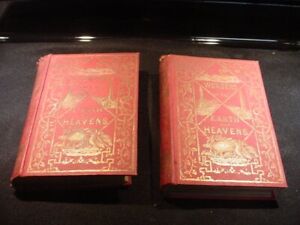 Antique 2 Volume Set Wonders Of The Earth Heavens 1857 Nature Books